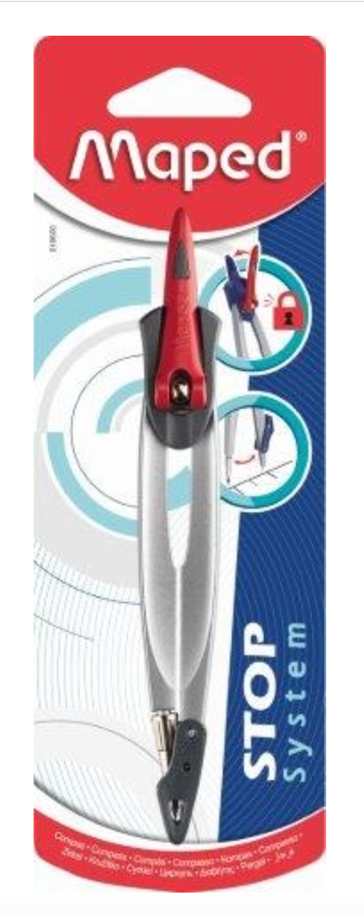 Maped Study Metal Compass With Universal Holder In Reusable Storage Case (119410TA) : Maped