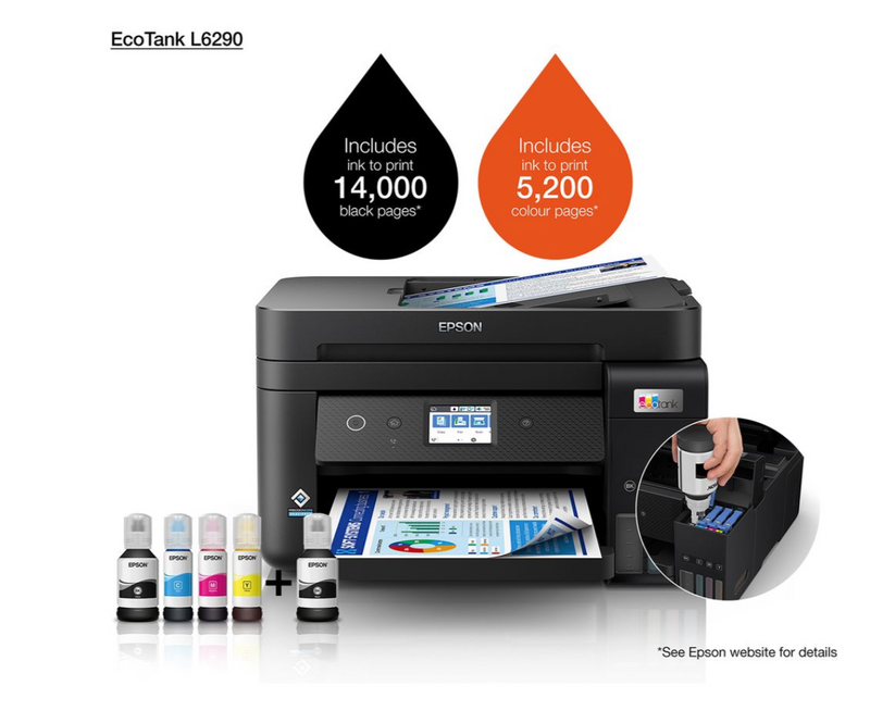 Epson Ecotank Double Sided Scanning Epson L6290 EcoTank,A4,4IN1,WI-FI,ADF,Double sided Printing Printer