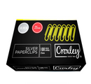 CROXLEY 25mm Silver Paper Clips Card 100