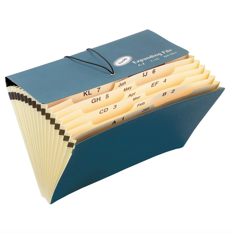 Partitioner File BANTEX F/C BOARD EXPANDING FILE 16 PARTITION BLUE