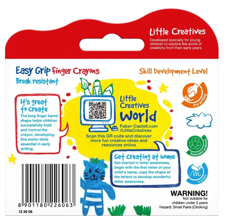 Faber Castell Little Creatives Easy Grip Crayons Set of 6